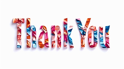 Image showing Words Thank You created in Paper Mosaic.