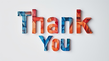 Image showing Words Thank You created in Paper Mosaic.