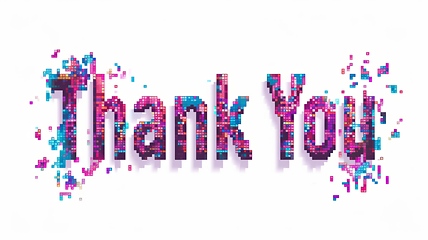 Image showing Words Thank You created in Pixel Art.