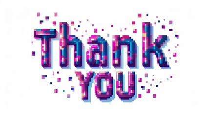 Image showing Words Thank You created in Pixel Art.