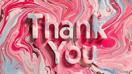 Image showing Pink Marble Thank you concept creative art poster.