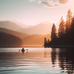 Image showing person enjoying the peace while kayaking or canoeing