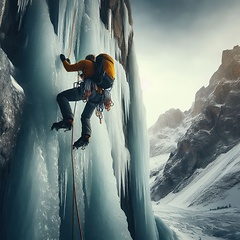 Image showing ice climbing extreme sport