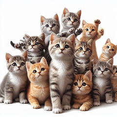 Image showing assorted cute kittens on white