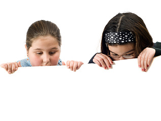 Image showing Two Kids Spying