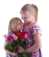 Image showing Sisters With Roses