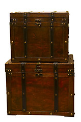 Image showing Antique Chests Stacked