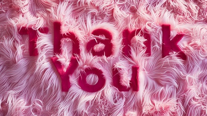 Image showing Rose Fur Thank you concept creative art poster.