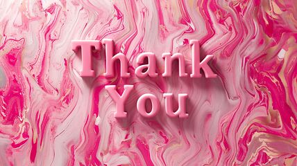 Image showing Rose Marble Thank you concept creative art poster.