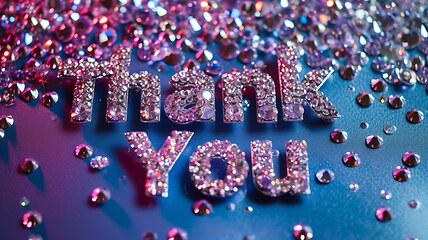 Image showing Rhinestones Thank you concept creative art poster.