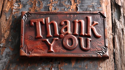 Image showing Rustic Leather Thank you concept creative art poster.