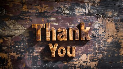 Image showing Wooden Oak Thank you concept creative art poster.