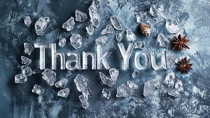 Image showing White Glass Thank you concept creative art poster.