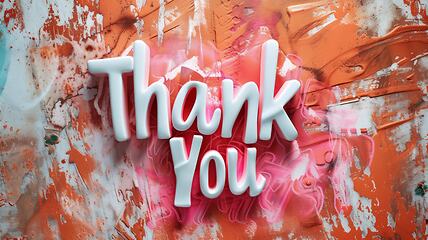 Image showing White Glossy Surface Thank you concept creative art poster.