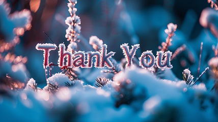 Image showing Winter Thank you concept creative art poster.