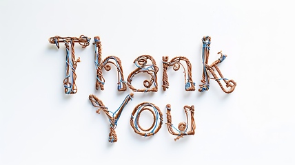 Image showing Words Thank You created in Wire Lettering.