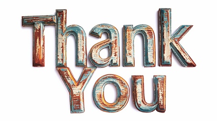 Image showing Words Thank You created in Vintage Typography.