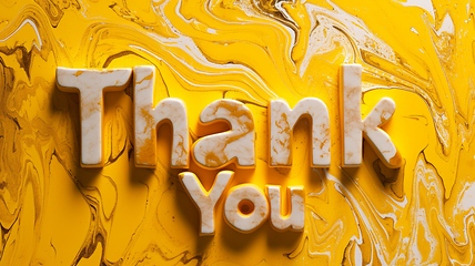 Image showing Yellow Marble Thank you concept creative art poster.