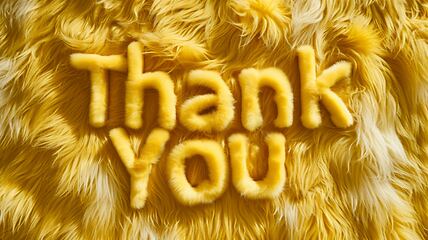 Image showing Yellow Fur Thank you concept creative art poster.