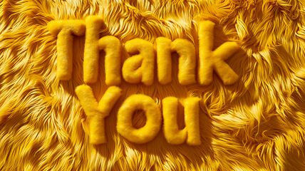 Image showing Yellow Fur Thank you concept creative art poster.