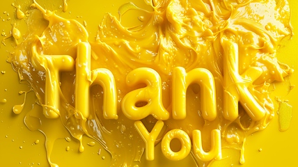 Image showing Yellow Slime Thank you concept creative art poster.