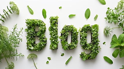 Image showing The word Blog created in Mint Typography.