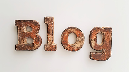 Image showing The word Blog created in Nutmeg Typography.