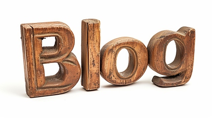 Image showing The word Blog created in Nutmeg Typography.