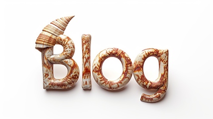 Image showing The word Blog created in Nautilus Shell Letters.