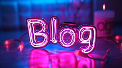 Image showing The word Blog created in Neon Calligraphy.