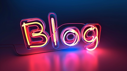 Image showing The word Blog created in Neon Calligraphy.
