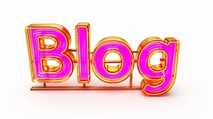 Image showing The word Blog created in Neon Lettering.