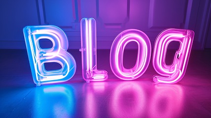 Image showing The word Blog created in Neon Lettering.