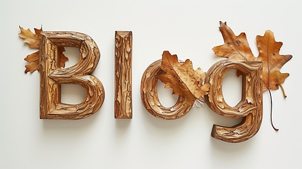 Image showing The word Blog created in Oak Leaf Letters.