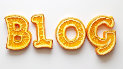 Image showing The word Blog created in Orange Typography.