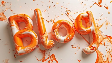 Image showing Orange Marble Blog concept creative art poster.
