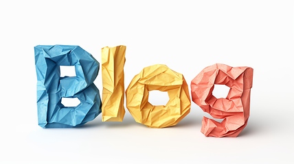 Image showing The word Blog created in Origami Lettering.