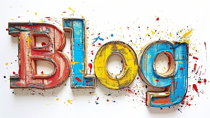 Image showing The word Blog created in Altered Art.