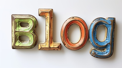 Image showing The word Blog created in 3D Calligraphy.