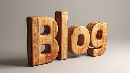 Image showing The word Blog created in 3D Calligraphy.