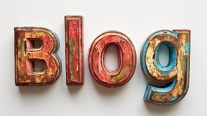 Image showing The word Blog created in 3D Calligraphy.