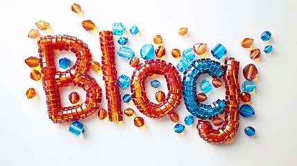 Image showing The word Blog created in Beaded Lettering.