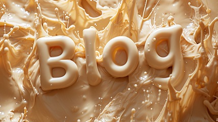 Image showing Beige Slime Blog concept creative art poster.