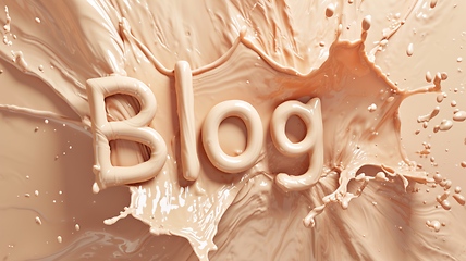 Image showing Beige Slime Blog concept creative art poster.