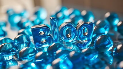 Image showing Blue Glass Blog concept creative art poster.