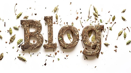 Image showing The word Blog created in Cardamom Typography.