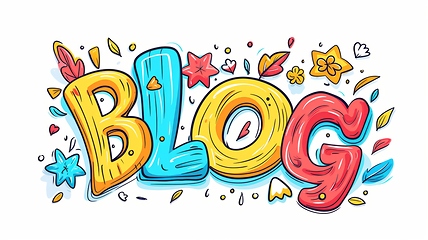 Image showing The word Blog created in Cartoon Illustration.