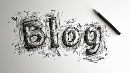 Image showing The word Blog created in Charcoal Sketch.