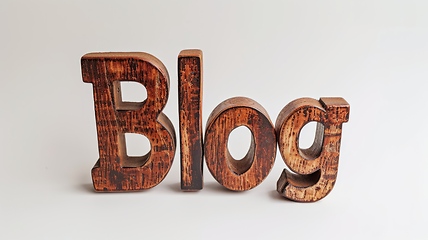 Image showing The word Blog created in Cinnamon Typography.