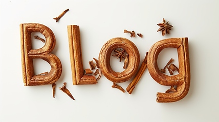 Image showing The word Blog created in Cinnamon Typography.